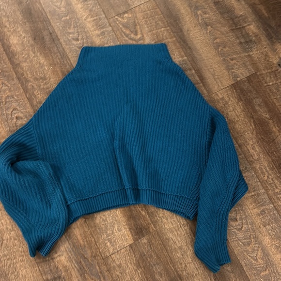 Free People Emma Mock Neck Cable Knit Sweater in Jewel tone - Picture 12 of 15